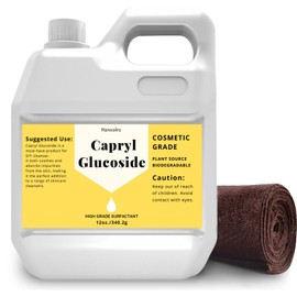 12 oz Capryl Glucoside Liquid Natural Surfactant, Premium Capryl Glucoside Liquid, Cosmetics Grade, Gentle on Skin, Amazing Bubbles, Suitable for Making Face Cleansers, Shampoos, Body Washes and More