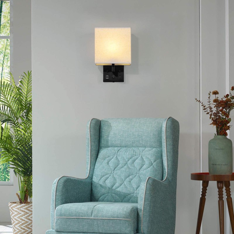 BTY Modern Wall Sconces Set of 2, Wall Lamps Bedroom