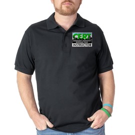 CafePress CERT Instructor Golf Shirt Men's Dark Polo Shirt Black