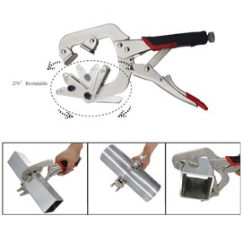 Welding Clamps, C Clamp Locking Pliers Chrome Vanadium Steel for Square Round Pipe Wood Cylinders