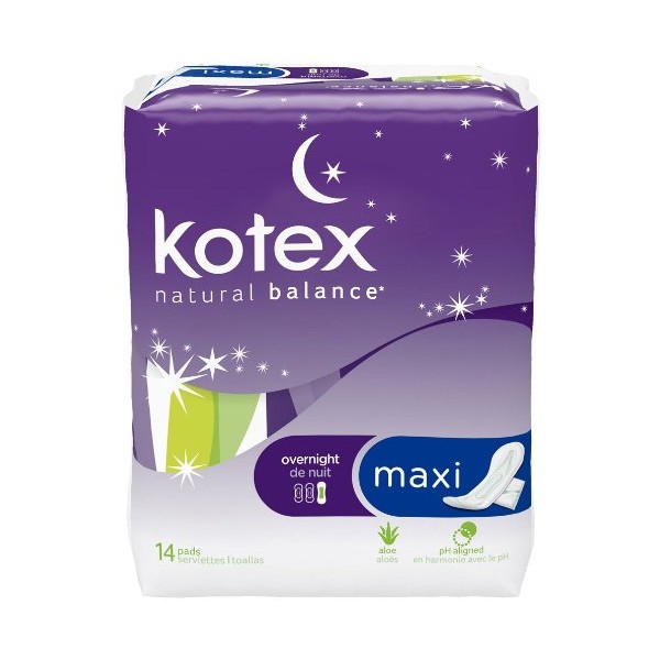 U by Kotex Maxi Pads, Overnight, Unscented 14 each (Pack of 3)