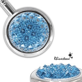 TANOSII Purse Hook Mental Clutch Holder Handbag Rhinestone Hanger for Table Desk Reverse 3 Packs White Pink Blue