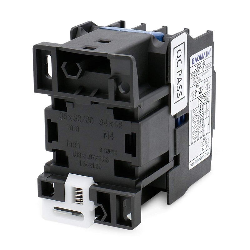 Baomain 3-Pole AC Contactor CJX2-0910 – 110VAC Coil, 3NO+1NO Auxiliary,