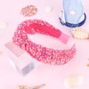 YARIEW Sequin Knotted Headband for Women Sparkle Pink Headband Knot