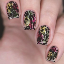 Press on Nails Short Square False Nails Red Yellow Green Jumping Pearl Christmas Gift Box Design Short Fake Nails 24 PCS Artificial Nude Full Cover Glue on Reusable Glossy Stick on Acrylic for Women