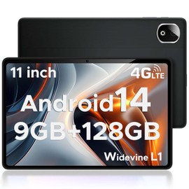 DOOGEE T30E, Tablet 11 Inch(2024), Android 14 Tablets, 128GB ROM/1TB TF, 4G Android Tablets with Sim Card Slots, 8000mAh, 2.4G/5G WiFi, Widevine L1/3.5mm Jack/GPS/Face Unlocked/OTG/Type-C, Black
