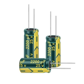 PENGLIN 10 Pcs Electrolytic Capacitors Aluminum Electrolytic Capacitors 25V 2200UF 105°C 13X20mm High Frequency Low Resistance Long Life (25V 2200μF)