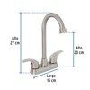 Foset Aqua AQM-62N Mezcladora satín 4" para lavabo, tipo bar,