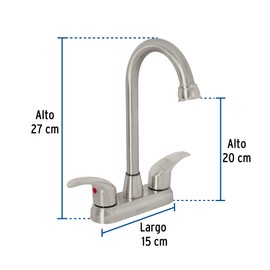 Foset Aqua AQM-62N Mezcladora satín 4" para lavabo, tipo bar, palanca