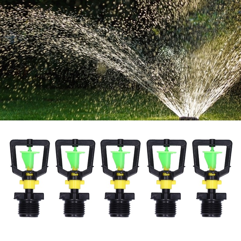 5PCS G1/2 Male Thread Rotating Sprinkler Nozzle Spray Head Misting