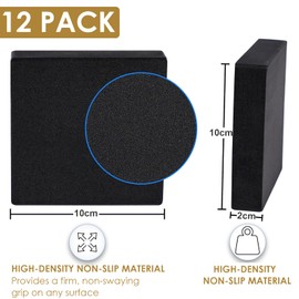 Hikrxya Set of 12 Rubber Pads, Non-Slip Pads, 10 x 10 x 2 cm, Washing Machines, Vibration Damper Pads, for Washing Machines, Refrigerators, Dryers, Speakers, Washers