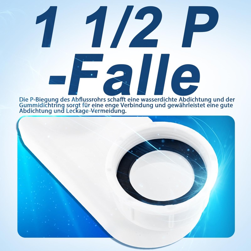 DRELD Flexible Freestanding Bathtub Drain Set Flat Profile P Drain