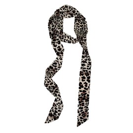Skinny Scarf - 190CM Thin Scarf, Leopard Print Scarf, Animal Print Scarf, Leopard Print Scarf for Women UK, Leopard Print Ribbon, Skinny Scarves as Small Tie Scarf Women's Ribbon Hair Belt Bag Wrap