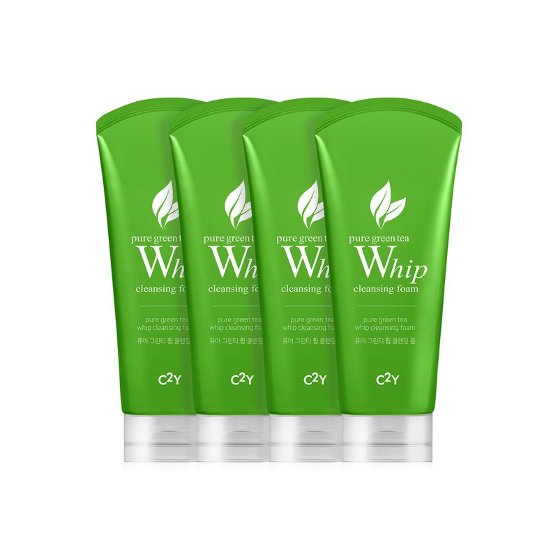 C2Y Aqua Whip/Volcanic Clay/Green Tea Cleansing Foam 120ml 4-Pack Set