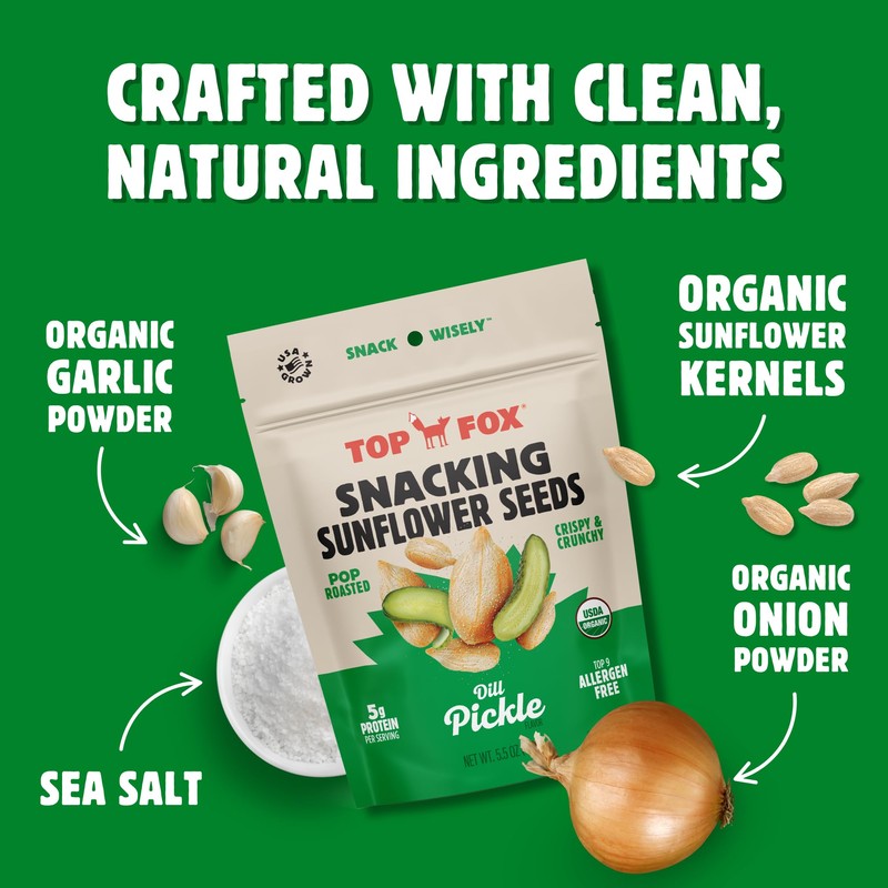 Top Fox Snacks Dill Pickle Sunflower Seeds To Eat (5.5