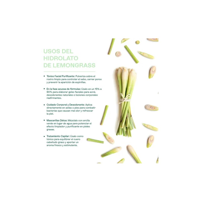 Bio Hidrolato De Lemongrass Purificante, Astringente 500 Ml