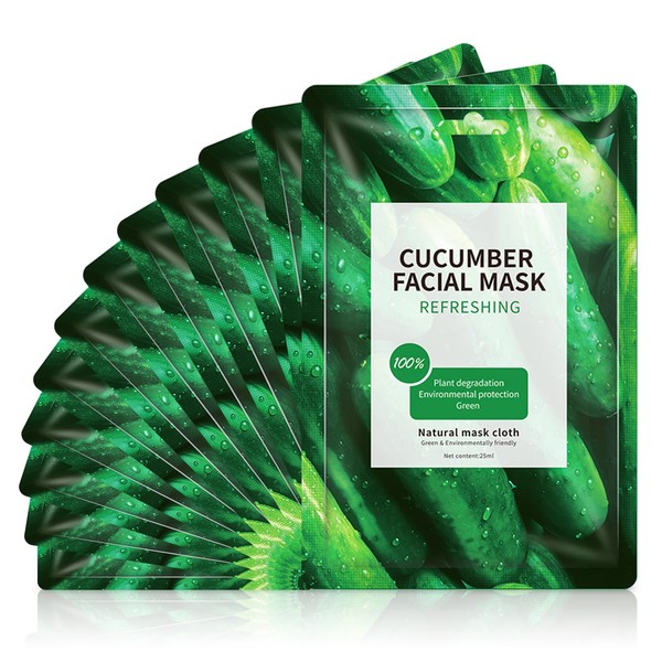OUPEICHARM Cucumber Face Masks Sheet for Women,Moisturizes Facial Masks Oil