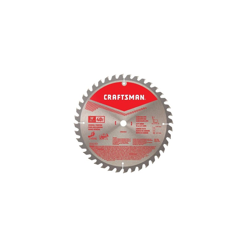 CRAFTSMAN 10 Inch 40T Carbide Circular Saw Blade/Table Saw Blade