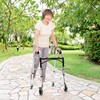 GYMAX Walkers for Seniors, 2-Button Folding Walker with 5 Inches