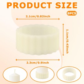 Rubber Taper Candle Holders - 8 PCS Silicone Candle Grips & Huggers Rings Holders, Taper Candles Grippers Stay Put Candles Ring Hugger Gaskets for Upright Fitters in Candle Holders and Cups Secure