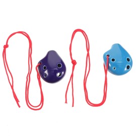 Kisangel 2pcs Water Drop Shape Ocarina Flute Ceramic Alto C Musical Instrument with Music Score and Lanyard for Easy Playing and Home Decoration Random Color