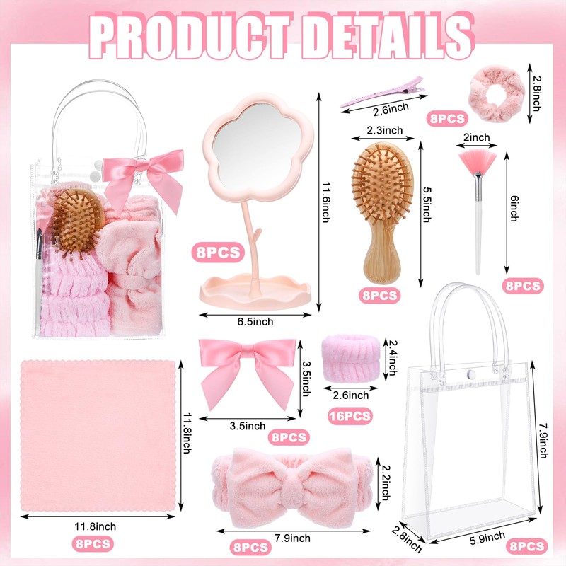 Honeydak 96 Pcs Spa Party Supplies 8 Sets Sleepover Party