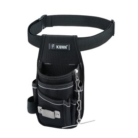 KUNN Tool Pouch,7-Pocket Electrician Pouch with Belt Clip,Tool Loop,Tape Thong and Tape Measure Holder for Construction, Technicians, HVAC, Maintenance