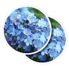 Vinyl Round Stickers (Set of 2) 10cm - Forget-Me-Not Flowers