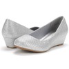 DREAM PAIRS Women's Debbie Mid Wedge Heel Pump Shoes,Size 11,Silver/Glitter,Debbie