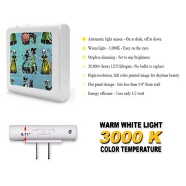 Plug in Dimmable LED Night Light with Dusk to Dawn Auto Sensor, Adjustable Brightness, Warm Light, Auto On-Off Nightlight for Bathroom, Hallway, Nursery, Bedrooms - Los Muertos