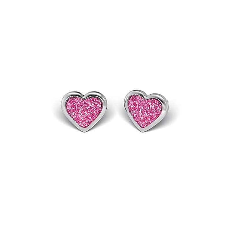 Sensitive by Studex, glitter heart stud earrings, 6 mm, surgical