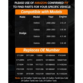 OKLPF Electric Fuel Pump Module Assembly Compatible With 2000 2001 2002 2003 Dodge Dakota L4 2.5L V6 3.9L V8 4.7L 5.9L Replace E7128M E7128MN E7185M SP7128M SP7018M