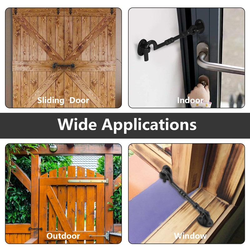 WellMade 6" Hook and Eye Latch for Door, Rust-Proof Door