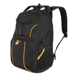 SwissGear Mini 1900 Scansmart Slim Version Laptop Backpack, Black/Gold, 16-Inch