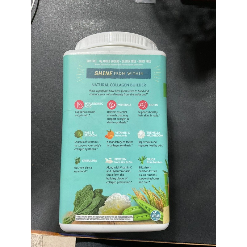 SunWarrior Collagen Building Protein Peptides Tahitian Vanilla 2.2lb Exp 10/26