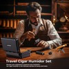 Travel Cigar Humidor Case Set, Double-sided Design, with Cigar Lighter