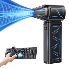 Compressed Air Duster,5 Gear Adjustable Cordless Air Duster,130,000 RPM Brushless Motor Electric Air Blower for PC,Air Duster Rechargeable Keyboard Cleaner,Handheld Mini Blower for Car & Household