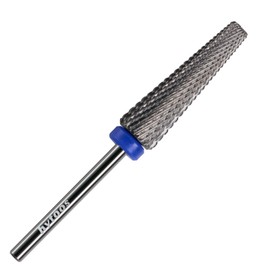HYTOOS Super Long 5 in 1 Nail Drill Bits, 24mm Carbide Tapered Cone Nail Bit, 3/32" Two-way Rotate Drill Btis for Nails, Electric Drill File Machine, Manicure Removal Cuticle Soft Gel,M
