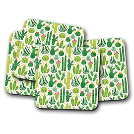 4 Set - Cactus Plants Coaster - Cacti Desert Mexico Fun Travel #15530