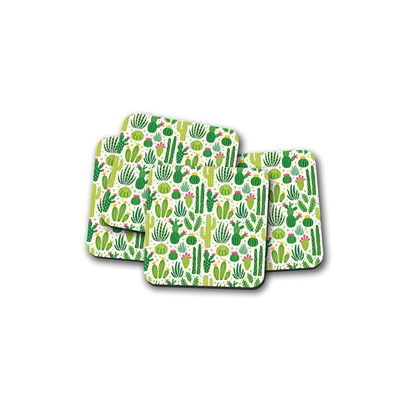 4 Set - Cactus Plants Coaster - Cacti Desert Mexico