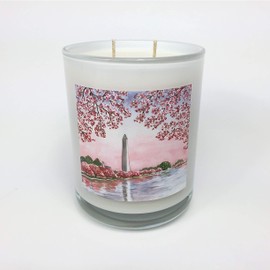Banter & Bliss Cherry Blossom Festival Double Wicked 16 oz. Japanese Cherry Blossom Scented Coconut Wax Blend Candle