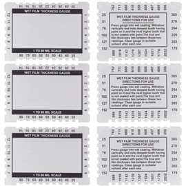 Laexepelle Wet Film Thickness Gauge Comb Stainless Steel Mil Gauge, 1-80 Mil Scale Dual Scale for Paints Resins Measuring (Pack of 6)