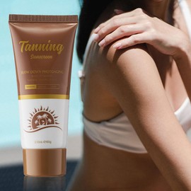 60 g Self-Tanning Gel, Self-Tanning Lotion, Tanning Accelerator, Non-Greasy Tanning Lotion for All Skin Types, Dark Sunscreen