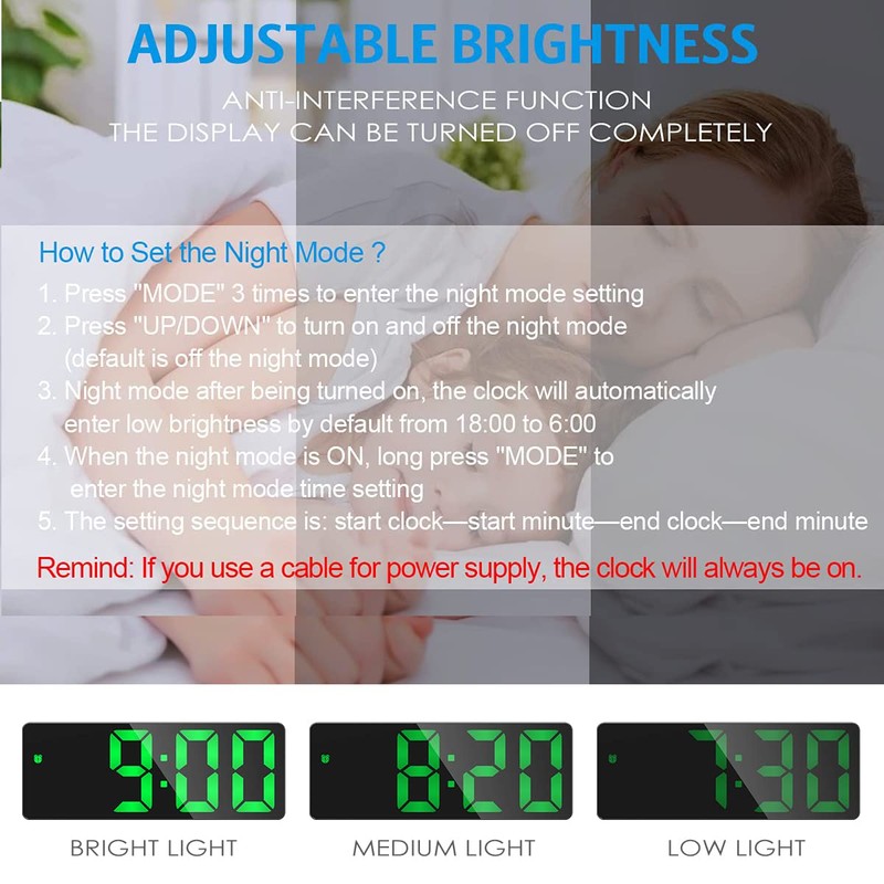 Upgraded Ankilo Digital LED Alarm Clock, Electronic Desktop Clock with