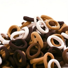 100pcs Small Soft Hair Elastic - Hair Ties Ponytail Holders Hair Bands (Coffee)