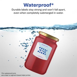 Avery Durable Waterproof Arched Square Labels with Sure Feed, 2" x 2-3/16", 1,200 Oil and Tear-Resistant Waterproof Labels, Print-to-The-Edge, Laser/Pigment-Based Inkjet Printable Labels