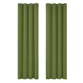 Deconovo Deconovo Window Treatment Super Soft Solid Thermal Insulated Eyelet Bedroom Blackout Curtains for Kids Green 46x84 Inch 2 Panels