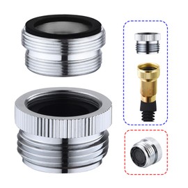 Ceaeso Faucet To Garden Hose Adapter With Aerator,Sink Faucet To Garden Hose Adapter For Bathroom/Kitchen,3/4" GHT Thread Chrome Finished