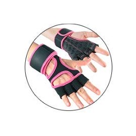 Guantes para GYM con muñequera ajustable par excelente agarre y control. Accesorio deportivo para hombre y mujer, ideal para cargar pesas, gimnasio, crossfit, fitness, entrenamientos, gimnasia y hacer ejercicio. Guantes de neopreno para barras. (Rosa, Ch