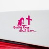 Decal Stickers Of Girl Praying Cross Every Knee Shall Bow